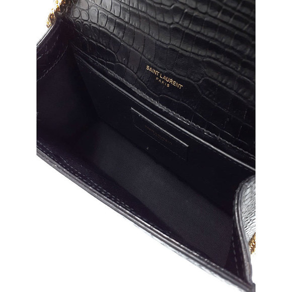 Saint Laurent Paris Logo Kate Chain Shoulder Bag Black - Picture 3 of 8